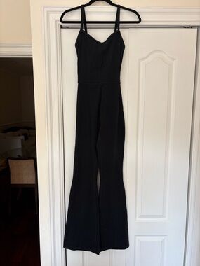 SET Active Black Sleeveless Wide-Leg Jumpsuit with Adjustable Straps